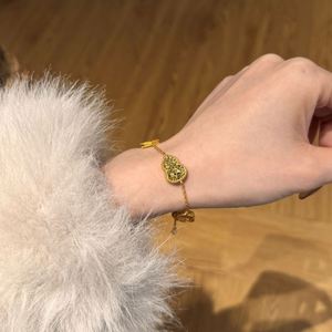 Bracelet Dylam en argent S925 plaqué or rhodié 22 carats avec pendentif gourde, bijou de charme esthétique traditionnelle chinoise - Product Image 3