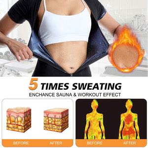 Corset complet pour femmes vêtements de yoga de sport une pièce combinaison de <span class=keywords><strong>sauna</strong></span> à fermeture éclair pour la perte de poids Corset de contrôle abdominal à manches courtes - Product Image 3