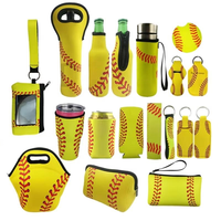 Porte-clés de Lunch en néoprène isolé, sac à Lunch, porte-clés de poignet, pochette de cosmétique régulier Slim peut glacière 12OZ à manches de gobelet, RTS, prêt à l'emploi