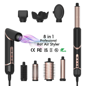 Sèche-cheveux ionique 8 en 1 avec <span class=keywords><strong>fer</strong></span> à <span class=keywords><strong>boucler</strong></span> professionnel et moteur sans balais en alliage d'aluminium à air chaud - Product Image 1