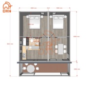Maison modulaire en conteneur avec chambre, salon, cuisine et salle de bain, détachable, pour bureau, villa, hôtel, magasin, extérieur