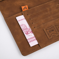 Portefeuille de voyage en cuir PU en gros, pochette pour passeport avec blocage RFID et compartiment pour carte SIM, accessoire de voyage