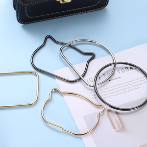Handbag Metal Handle Grip Accessories with Cat Head Trapezoidal Design and Round Half Pull Ring - Product Image 4