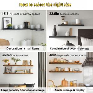 Étagères flottantes <span class=keywords><strong>YeKe</strong></span> pour salle de bain, chambre, salon, cuisine, 22,5 pouces, étagère murale de rangement pour livres et décoration - Product Image 3