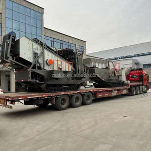 Mobiler Prall brecher mit Basaltschienen-Montage und Wechselstrom motor Hohe Produktivität 50 Tonnen/Stunde für das Zerkleinern von Dolomit steinen - Product Image 1