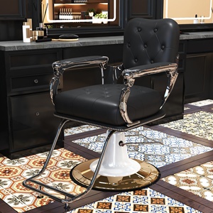 Chaise de barbier élégante pour hommes avec coupes de cheveux inversées Chaise de coiffure à ascenseur rétro - Product Image 6