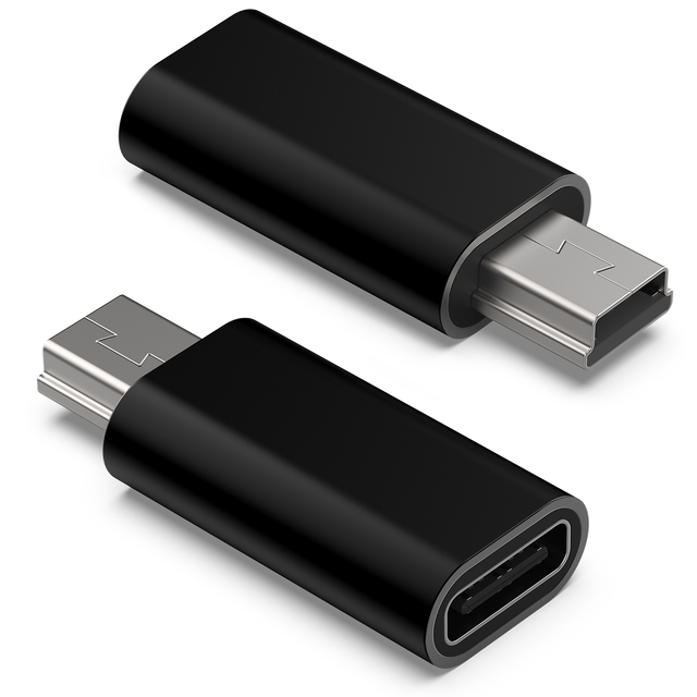 Type C to Mini USB Adapter Fast Charging Data Transfer USB C Female to Miniusb Male Converter for Cameras MP3 MP4 PSP GPS Radio
