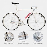 Vélo de course à pignon fixe en aluminium léger, vélo de piste à une vitesse, guidon ergonomique, vélo de course