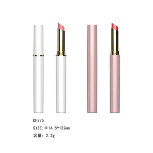 All'ingrosso tubo Mini rossetto metallico personalizzato 2g snello in alluminio 14.5*122mm DF275 tubo rossetto opaco vuoto