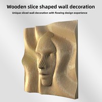 Applique murale d'art ondulé 3D stéréoscopique irrégulier inspiré du visage humain, découpé en tranches, de style moderne, luxe léger et haute densité