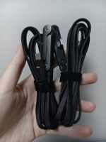 Cable de Carga Rápida Tipo-C MAX 240W 5A, Diseño Plano Ultrafino Retráctil, Cable Trenzado de Nailon con Soporte para Teléfono, para Juegos, Uso Duradero