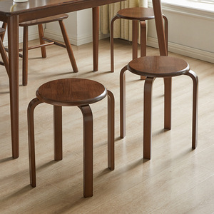 Sedia <span class=keywords><strong>da</strong></span> <span class=keywords><strong>Pranzo</strong></span> in Stile Nordico - Sgabello in Legno Massello, Arredamento Casa in Stile Cinese Moderno, Tavolo <span class=keywords><strong>da</strong></span> <span class=keywords><strong>Pranzo</strong></span> per <span class=keywords><strong>Soggiorno</strong></span> - Sgabello Impilabile Compatto - Product Image 2