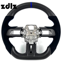 Volante Personalizado de Fibra de Carbono Mate con Cuero Negro para Ford Mustang Shelby 2018 2019 2020 2021, Interior de Auto