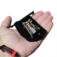 Réchaud de camping portable en acier inoxydable, mini réchaud à gaz à brûleur unique, alimentation au butane, allumage manuel pour la randonnée et la cuisine