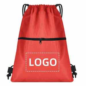 Sac de sport populaire en nylon avec cordon de serrage et fermeture éclair, personnalisable avec logo, vente en gros - Product Image 2