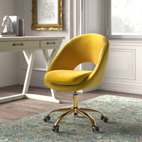 Chaise classique moderne pour bureau à domicile chaise de travail ergonomique professionnelle sans accoudoirs chaise d'étude pivotante en velours