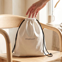 Sacs en coton personnalisés avec cordon de serrage et logo imprimé, sacs anti-poussière réutilisables en sergé pour l'emballage de vêtements, chaussures et articles vestimentaires