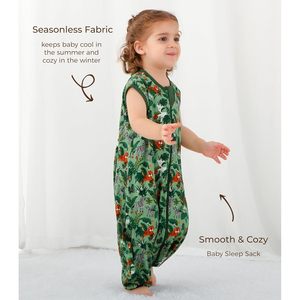 Mameluco para Dormir Dreamhalo, Sin Mangas, de Viscosa y Fibra de Bambú, Transpirable, con Cierre Frontal, Unisex, Manta Vestible para Bebés y Niños Pequeños con Pies - Product Image 4