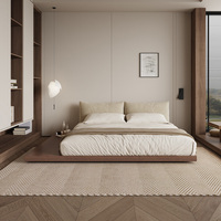 Muebles de Dormitorio Estructura de Plataforma Flotante de Madera Maciza Cama Baja Tamaño Queen y King Cama Tatami Estilo Japonés
