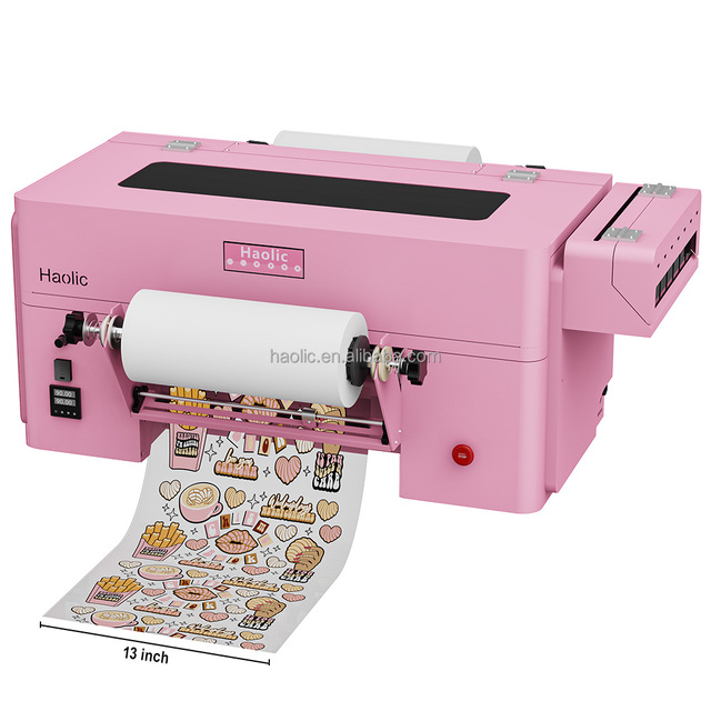 Haolic New Pink UX7 30cm UV DTF Printer Hyper-Long Life  Printhead  2-Sided Color Printing Mode for Beginner UV DTF Printer