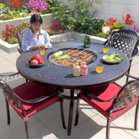 Juego de Muebles de Exterior Multifuncionales para Patio, Jardín o Terraza, con Parrilla para Barbacoa y Mesa de Comedor, Venta al Por Mayor