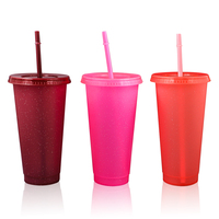 Gobelets empilables en plastique PP avec couvercles et pailles, réutilisables, sans BPA, écologiques, pour les fêtes, les anniversaires, le café glacé, les voyages