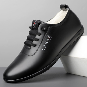 Chaussures en cuir pour homme LZH, à enfiler, bout rond, semelle en caoutchouc antidérapante, chaussures décontractées d'été pour la conduite - Product Image 1
