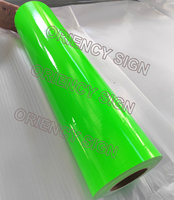 Brillante Fluorescente Rosa Amarillo Verde Naranja Plotter de corte Color Vinilo 0,61 M 1,22 m con pegamento blanco Parte trasera