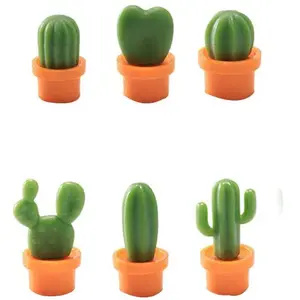 Bas quantité minimale de commande 50 ensembles aimants pour réfrigérateur mignon Mini plante Vase ensemble aimant Cactus réfrigérateur Message autocollant