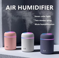 Humidificateur d'air USB portable pour voiture, diffuseur d'huiles essentielles aromatiques, mini humidificateur à brume H2O de 300 ml avec lumière LED, vente en gros