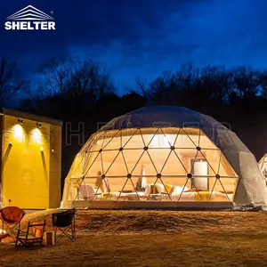 Tenda glamor mewah 10m, tenda Glamping Igloo Dome House Geodesic Dome untuk Resort Hotel