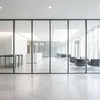 Système de cloisonnement de bureau moderne et simple en aluminium massif de 45 mm avec verre simple insonorisé, installation facile pour les bureaux commerciaux, les écoles et les entrepôts