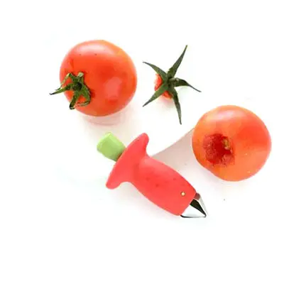 Kreatives Edelstahl-Küchen werkzeug Obst-Tomaten-Erdbeer-Stiel-Entferner Haushalts-Gadget