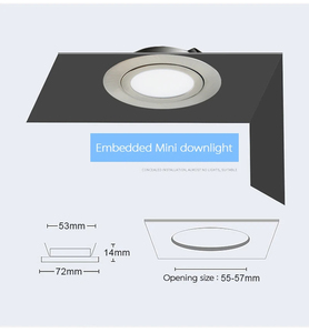 Luz LED RGBW Delgada de 3W y 14mm para Techo, Mini Lámpara Empotrada <span class=keywords><strong>con</strong></span> Orificio de 55mm, Iluminación Integrada para Hogar, Hotel y Exhibiciones - Product Image 3