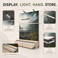 Système d'affichage modulaire universel en aluminium léger, vitrine murale rétroéclairée pour la vente au détail, profil perforé, support facile à assembler
