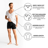 HOMME DEEPER V NECK BLANC Tissu respirant ultra-doux Plus absorbant l'eau Luxueux Maillot de corps résistant à la sueur T-shirt pour hommes