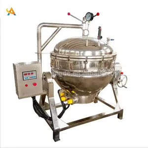 Máquina de cozinhar 500l com agitador marmalada, chaleira de vapor industrial com misturador de geladeira