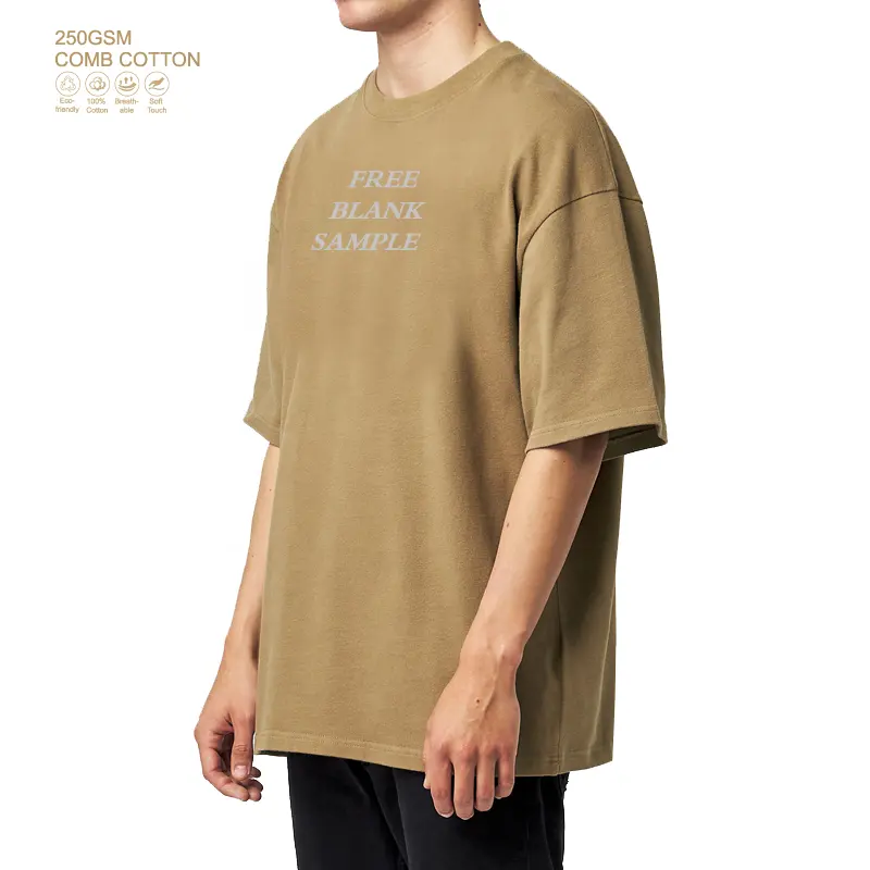 Mens New Design High Quality Blank Thick Heavy weight Cotton Custom Oversized Drop Shoulder Boxy T Shirt