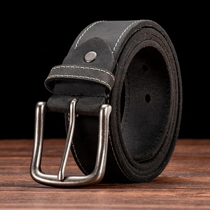 Cinturón de Cuero para Hombre, Estilo Casual Vintage de Lujo, Hecho a Mano, de Cuero Vacuno de Grano Completo Crazy Horse, con Hebilla de Aleación - Product Image 3