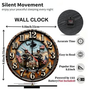Round Wooden <b>Wall</b> <b>Clock</b> 25x25cm Plain Design <b>Silent</b> Non Ticking Household Hanging <b>Clock</b> - Product Image 3
