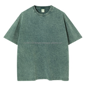 T-shirt vintage unisexe à manches courtes en coton de haute qualité, coupe classique, tricoté, imprimé sur mesure par le fabricant, lourd, délavé à l'acide - Product Image 4