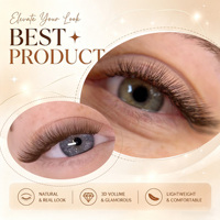 Extensions de cils en U marron en gros 3D/4D/5D, cils en U parallèles, courbure LU/C/D, cils naturels doux, faux cils