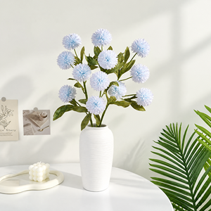 Prix d'usine – 4 têtes de fleurs artificielles en soie texturée en relief pour décoration de table de mariage - Product Image 6