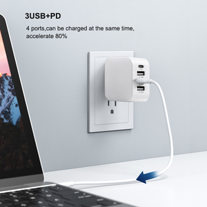 30W Multi puertos USB tipo c cargador rápido para <span class=keywords><strong>iphone</strong></span> 12 plegable enchufe <span class=keywords><strong>de</strong></span> teléfono móvil portátil cargador rápido - Product Image 2