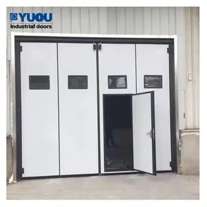 High Quality European Standard Industrial Warehouse Workshop Steel PU Foam Panel Sliding Bi-fold Folding Door