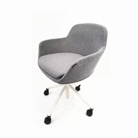 Chaise de bureau ergonomique de direction Nuogo GS1860, nouveau design moderne, en tissu, pivotante à 360°, base en aluminium pour bureau et salle de conférence