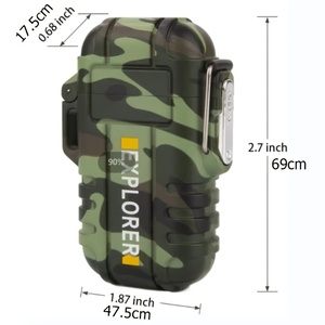 Kongbo Recarregável Isqueiros Elétricos Waterproof Dual Arc Plasma Isqueiro com Sobrevivência Apito para Caminhadas Camping Aventuras - Product Image 4