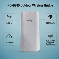 Puente Digital Inalámbrico para Exteriores de 1200 Mbps y 5.8G, Contiene 2 Puertos RJ45 de 10/100/1000 Mbps con Distancia de Transmisión de 1 KM