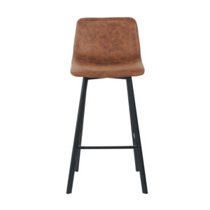 Wholesale Luxury Modern Home & Restaurant Kitchen Metal <b>Bar</b> <b>Stool</b> Orange Faux <b>Leather</b> Counter Height Dining Chair - Product Image 6