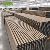 Panneau mural acoustique moderne en bois de haute qualité, insonorisant, ignifuge, durable, NRC 0.9, placage MDF, pour entrepôt et extérieur